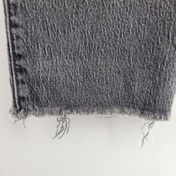 Madewell Jeans Womens 26 Perfect Vintage Straight Faded Black High Rise Raw Hem - Picture 3 of 11